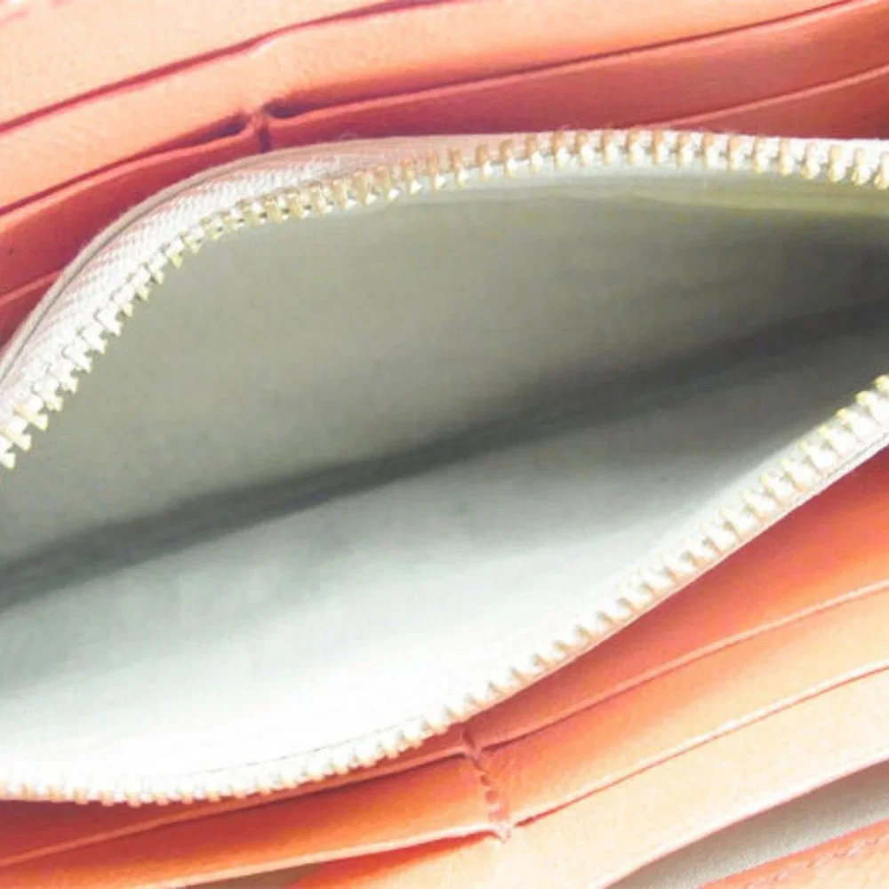 Chloe Wallet Purse Long Wallet Logo Orange Woman Authentic Used - Picture 6 of 6